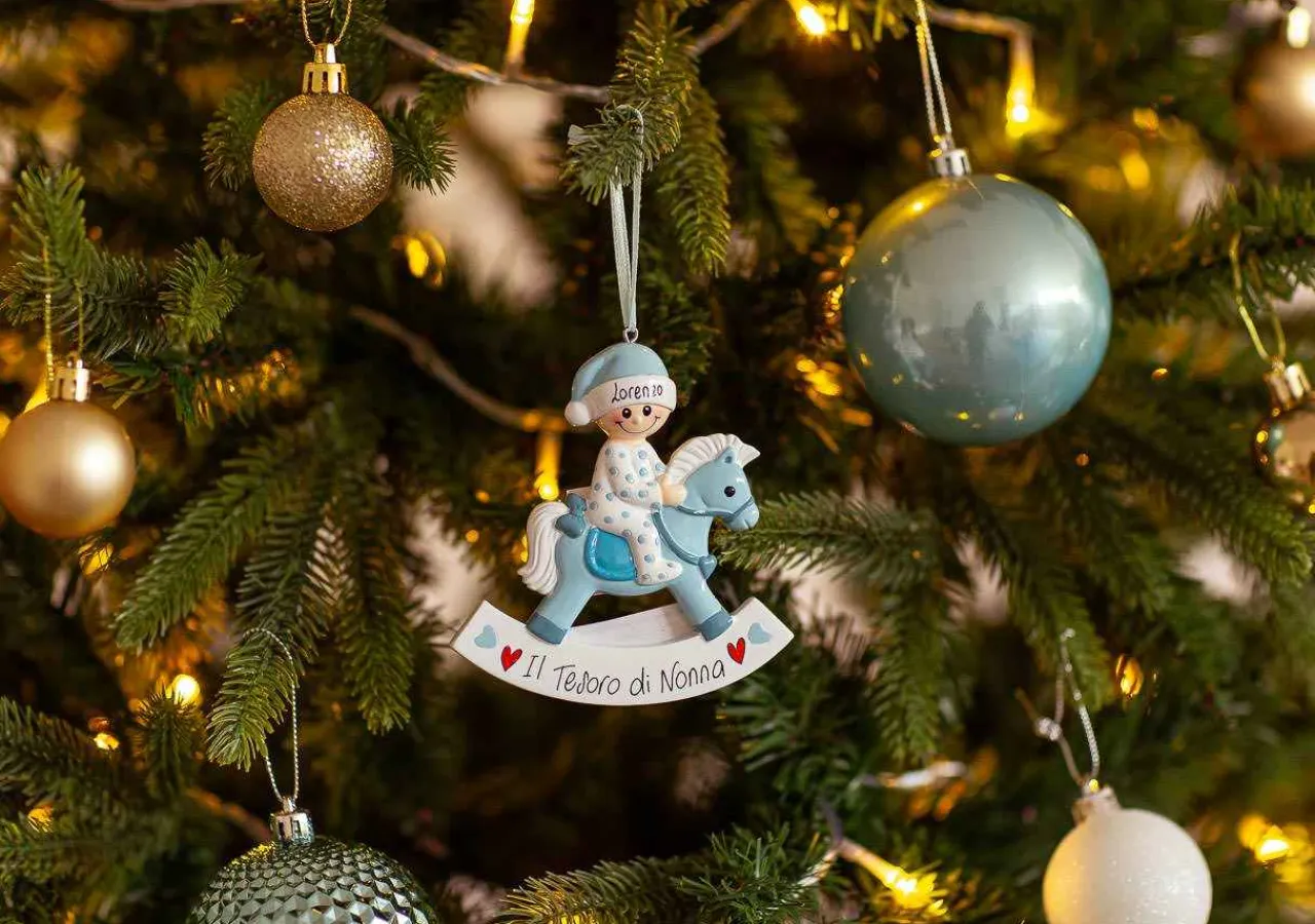 Christmas The Original Cavallo A Dondolo Con Bimbo