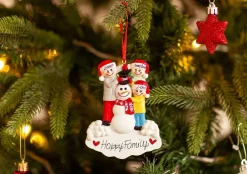Christmas The Original Famiglia Con Pupazzo Di Neve In 3