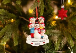 Christmas The Original Famiglia Con Pupazzo Di Neve In 5
