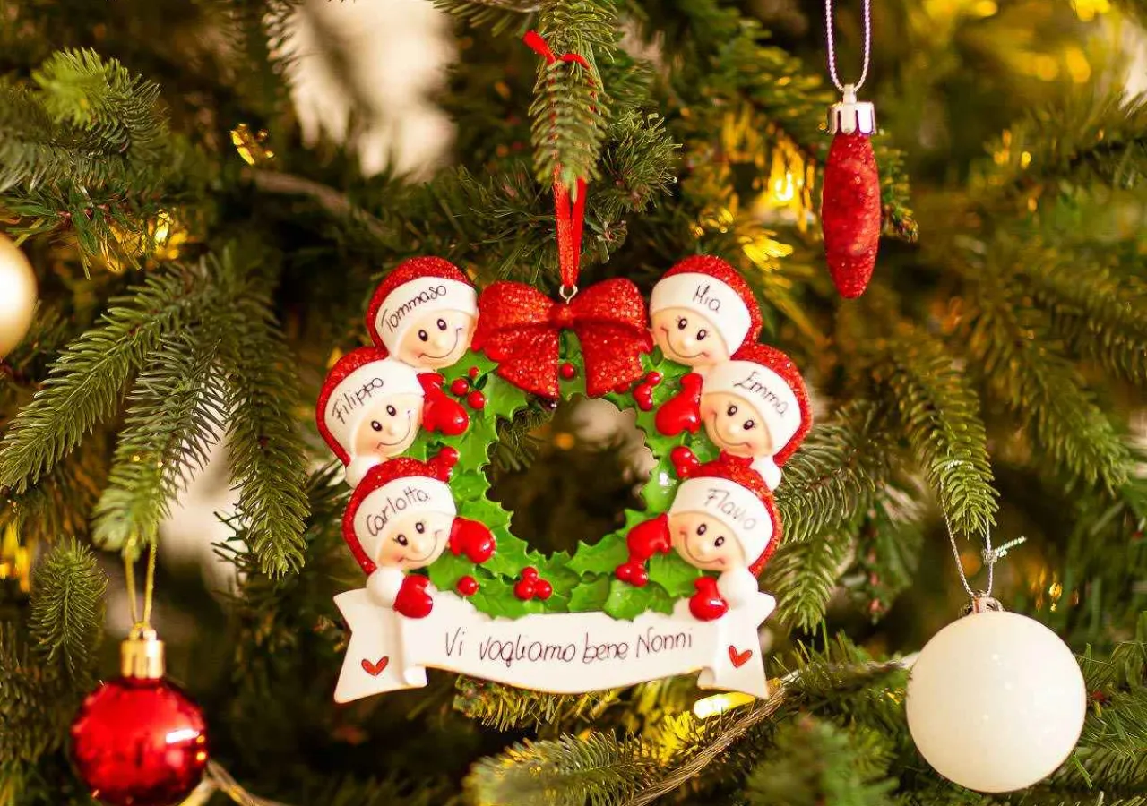 Christmas The Original Ghirlanda Con Fiocco Rosso Per 6