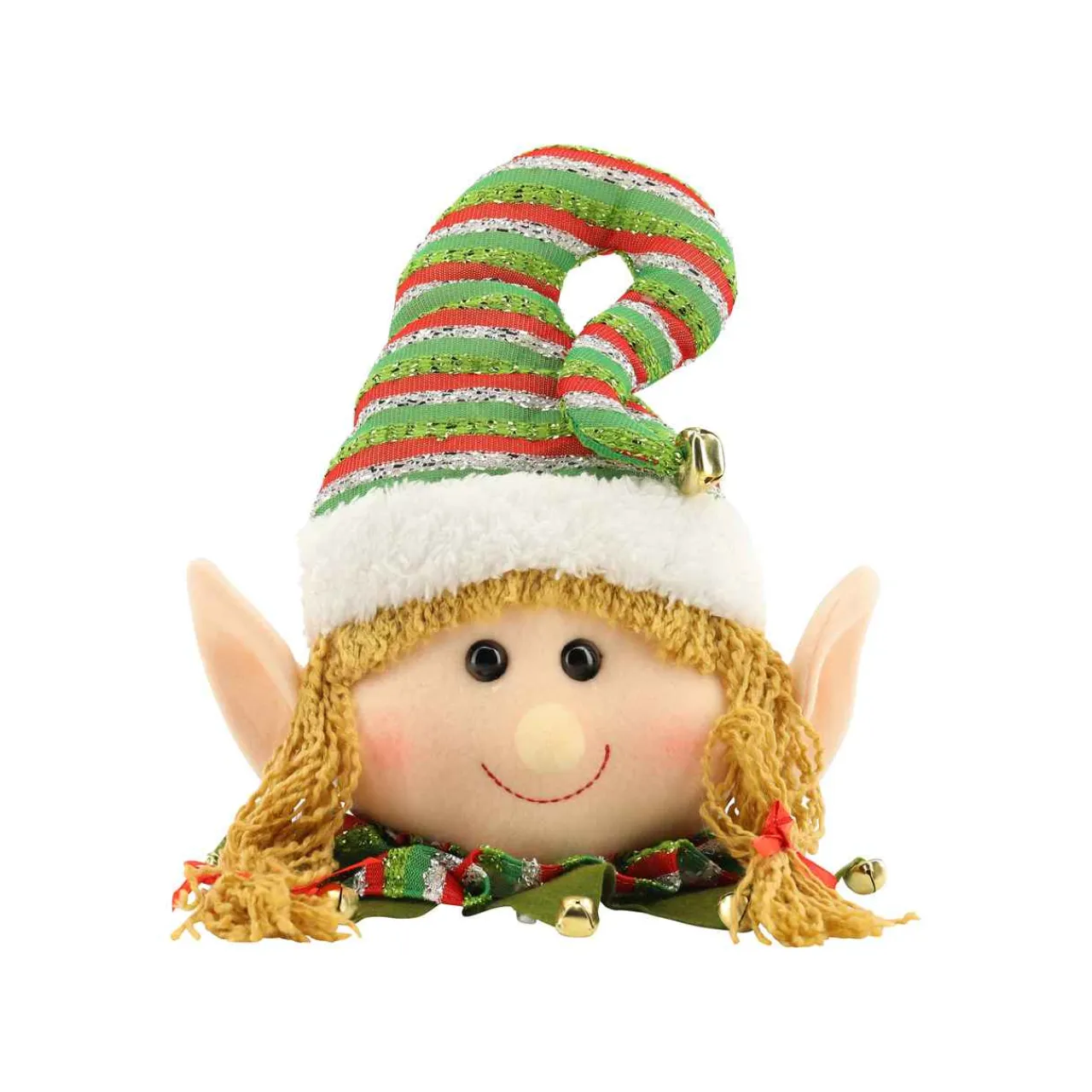 Christmas The Original Testa Elfo Peluche Bianco E Rosso